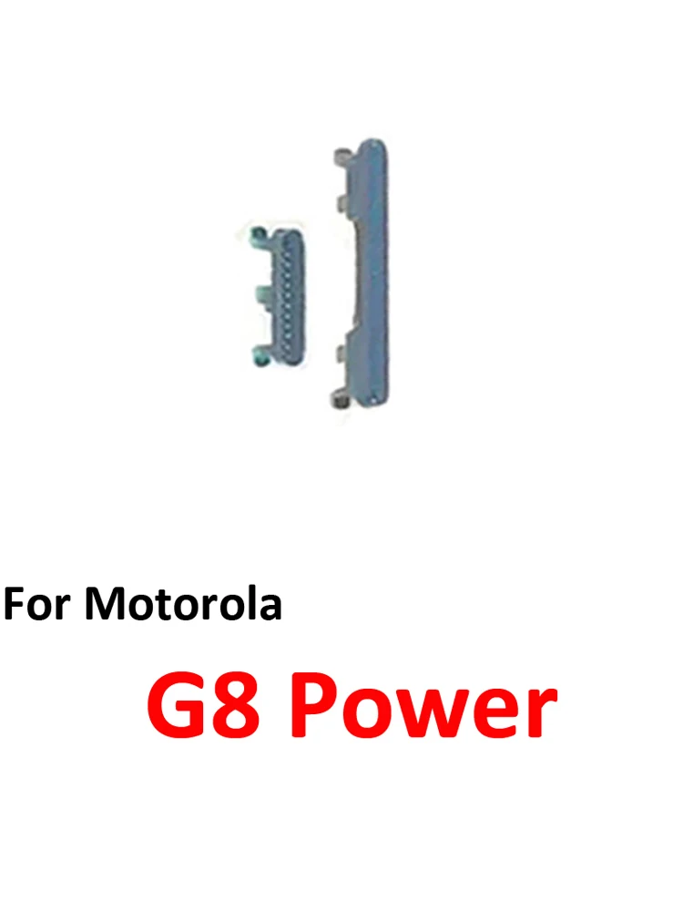 Black/Blue Phone Power Volume Button - External Key & Internal Flex Cable Repair Parts for Motorola Moto G8 Power