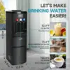 3 in 1 Water Cooler Dispenser with Built-in Ice Maker, Hot Cold Room Temp Water and Bullet Ice, Top Loading 2, 3 or 5 Gallon, 26 5