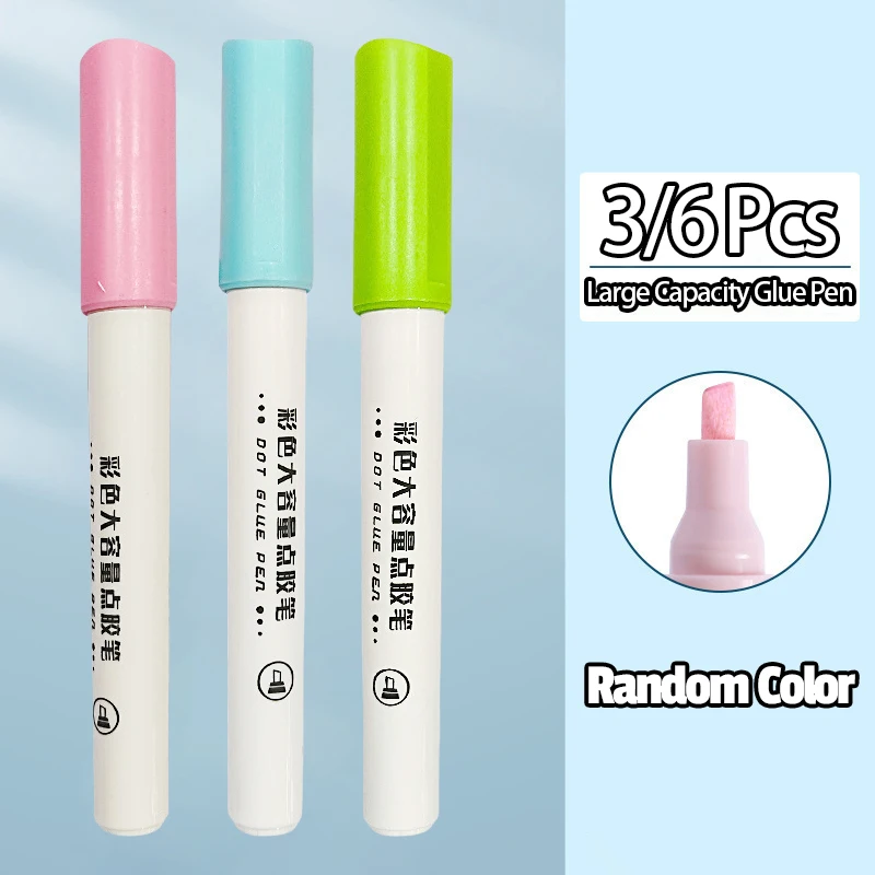 3/6Pcs Pen Style Glue Stick High Viscosity Glutstick Solid Glue DIY Paper Scrapbook Adhesives Glue Stationery Office Supplies 6