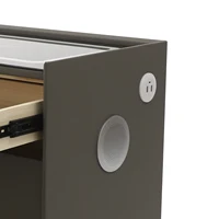 Умная тумбочка темно-серого цвета с 3 ящиками, прикроватная тумбочка со светодиодной подсветкой и распознаванием отпечатков пальцев для спальни, гостиной — изображение 6