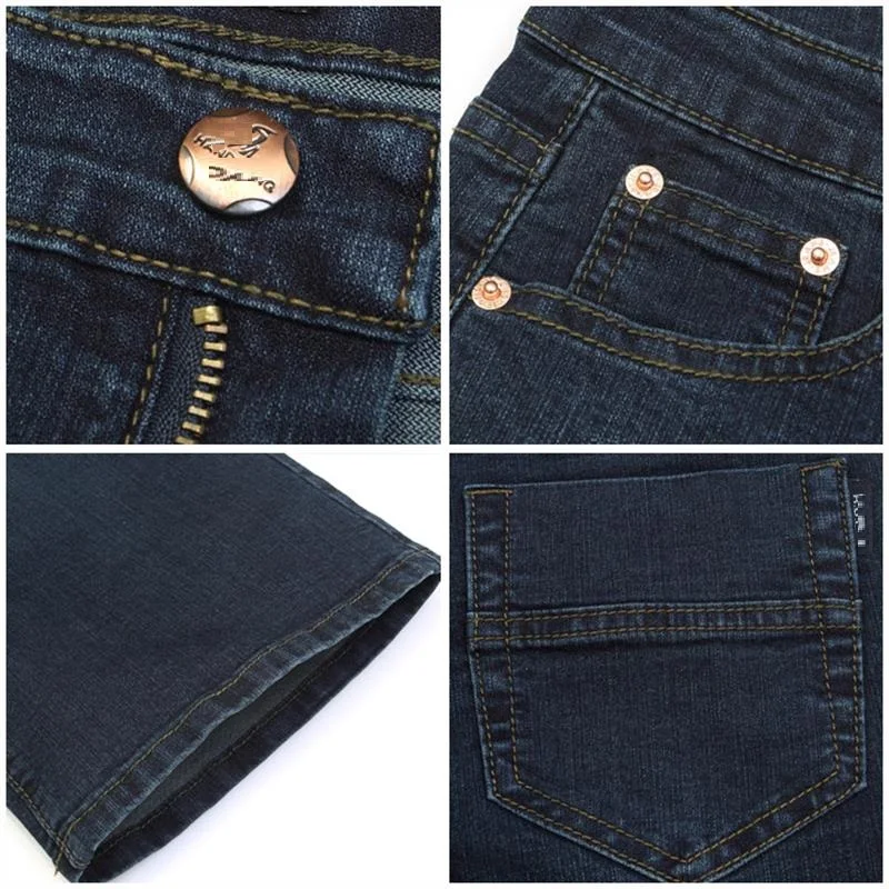 Male Bell Bottom Denim Trousers Slim Black Boot Cut Jeans Men's Clothing Casual Business Flares Pants 6