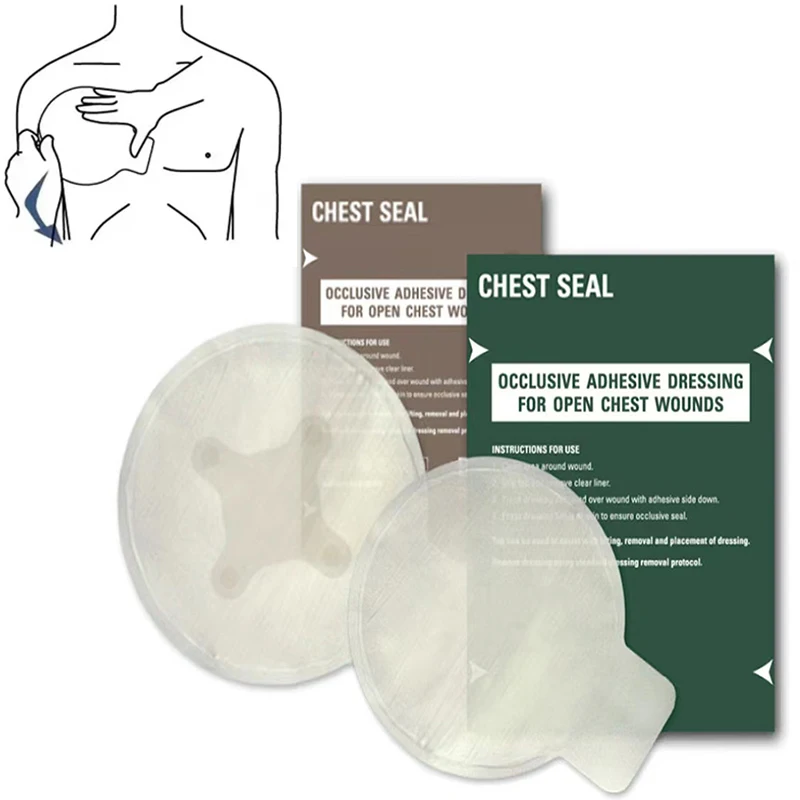 

1PCS Medical Survival Chest Seal Vented North American Rescue Hyfin Chest Seal For Camping Military Emgency First Aid Kits