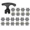 20pcs Soft Golf Shoe Spikes Metal Thread Studs Replacement Fit Golf Spike With Wrench Tool 1