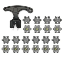 20pcs Soft Golf Shoe Spikes Metal Thread Studs Replacement Fit Golf Spike With Wrench Tool 1
