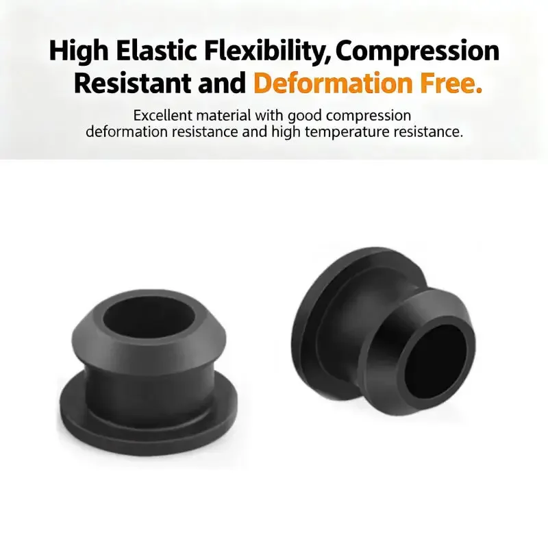 5~20Pcs Black Conical Snap-on Silicone Rubber T Type Plug 2.5-15mm Blanking End Caps Tube Inserts Bung Proof High Temperature