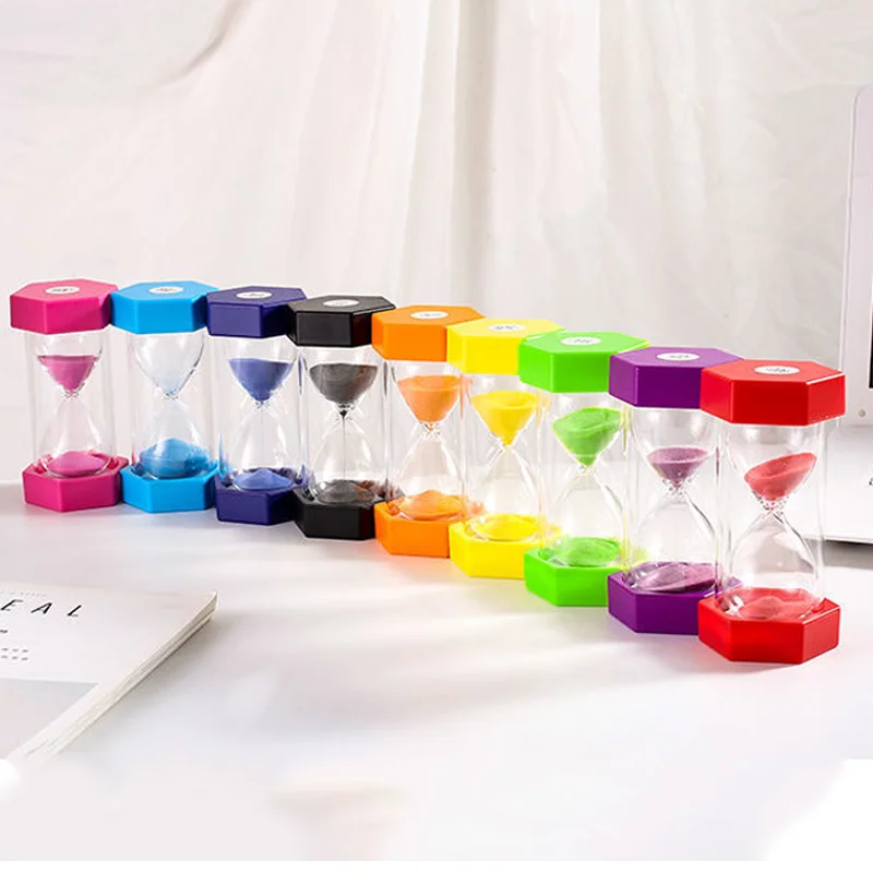 5-60 Minutes Hexagon Fall-Proof Hourglass Sand Clock Kitchen Timer Children Learn Sandglass New Craft Ornaments Birthday Present 3