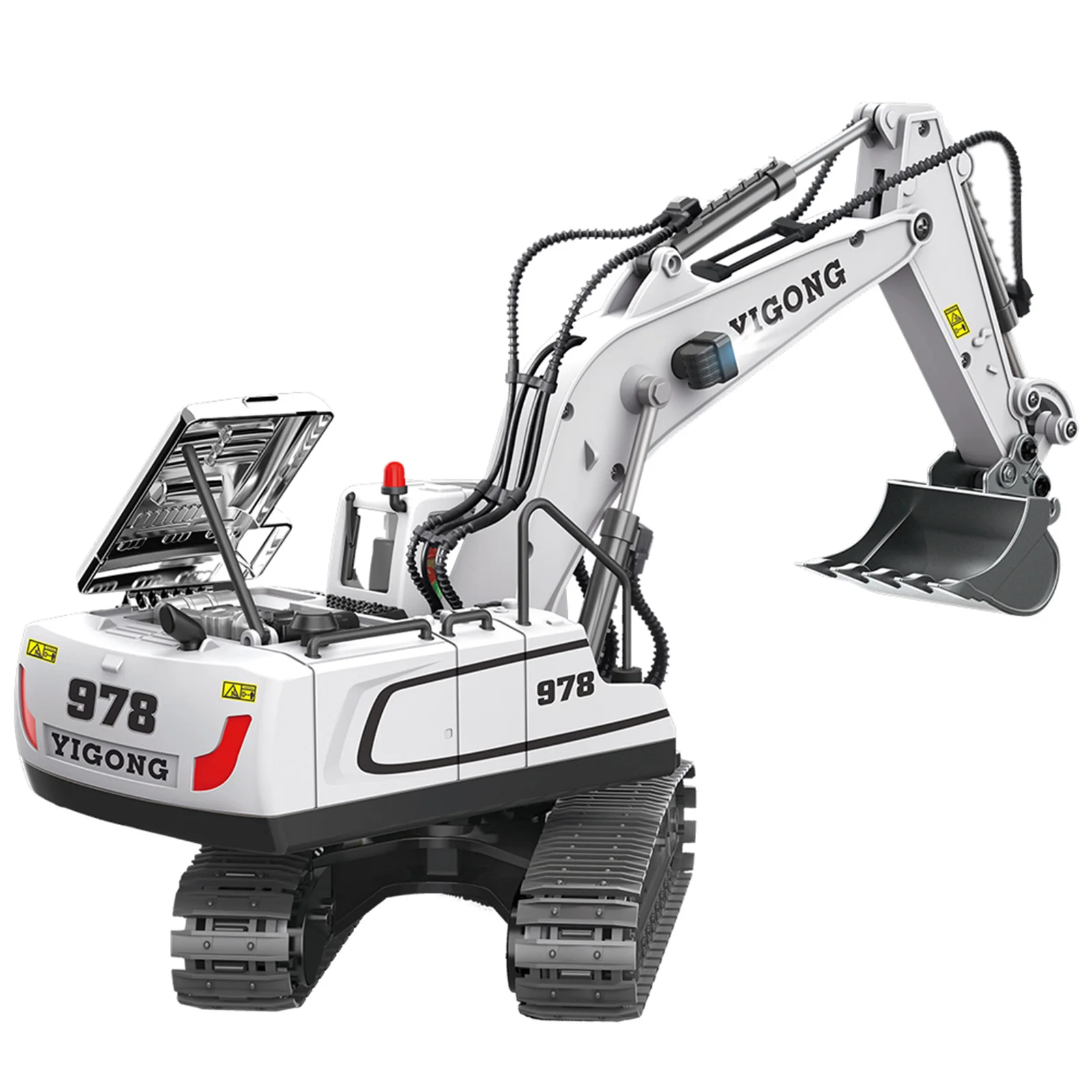 Remote Control Excavator 1/20 11 Channel Diecast RC Digger Tractor with LED Sound USB Rechargeable for Children 2