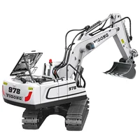 Remote Control Excavator 1/20 11 Channel Diecast RC Digger Tractor with LED Sound USB Rechargeable for Children 2