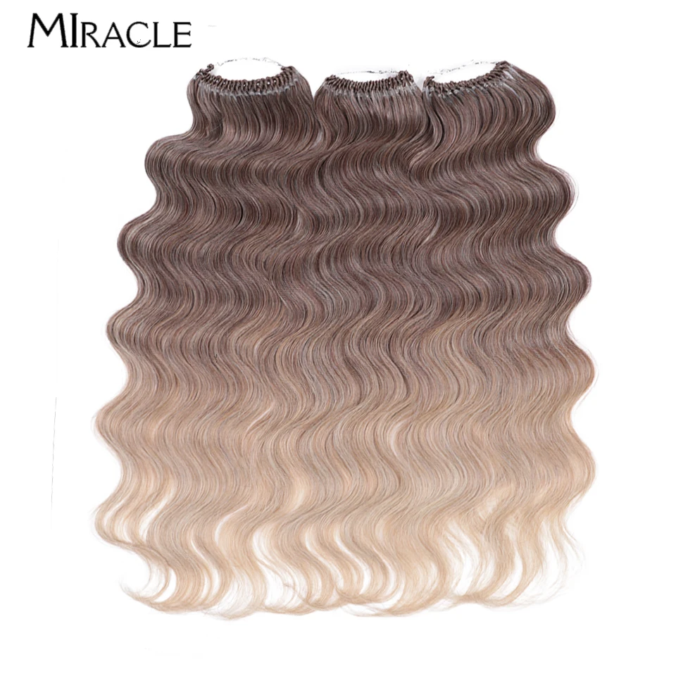 

MIRACLE 24 Inch Synthetic Crochet Hair Extensions for Women Deep Wave Hair Weaves Braiding Hair 613 Black Ombre Blonde