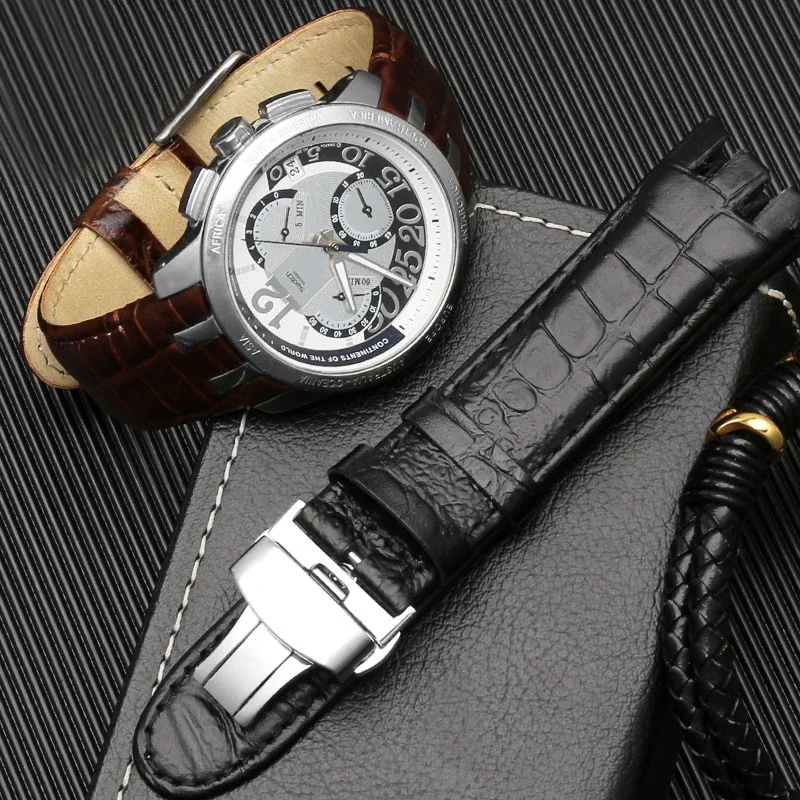 Cinturino Per Orologio In Vera Pelle Per Swatch Yrs403 412 402G Cinturino Per Orologio 21Mm Cinturini Per Orologi Da Uomo Con Estremità Curva