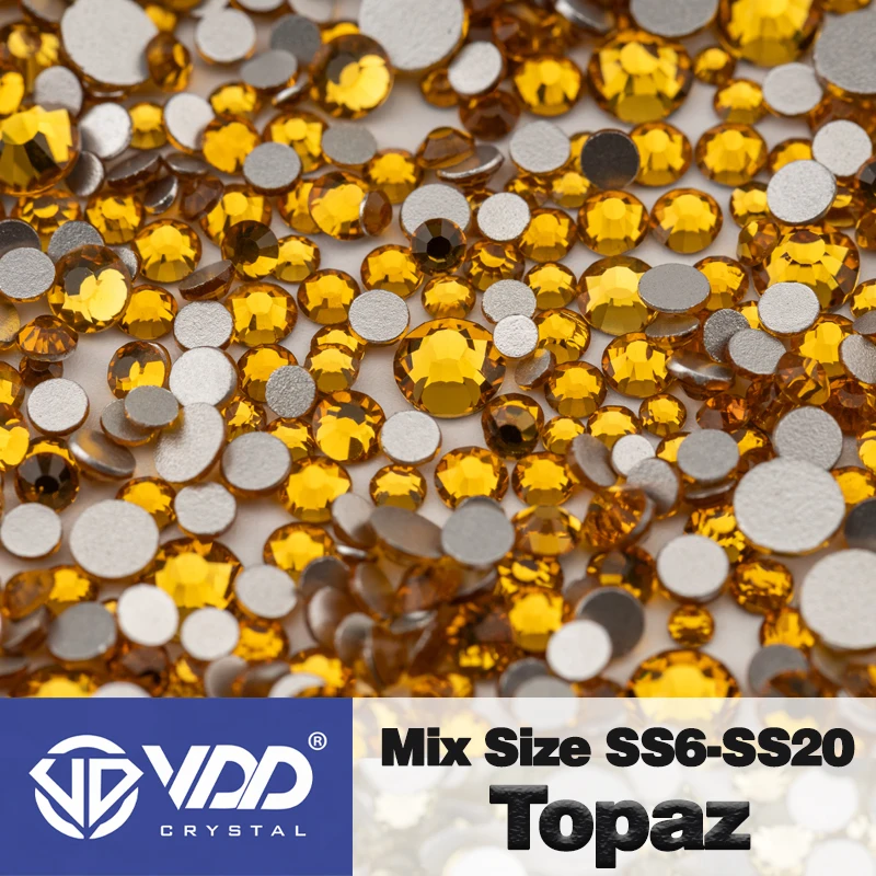 VDD Großhandel Mix Größe SS6-SS20 Hochwertige Glas Strass Kristall Flatback Glitter Steine Nail Art DIY Handwerk Dekorationen – Detail 22