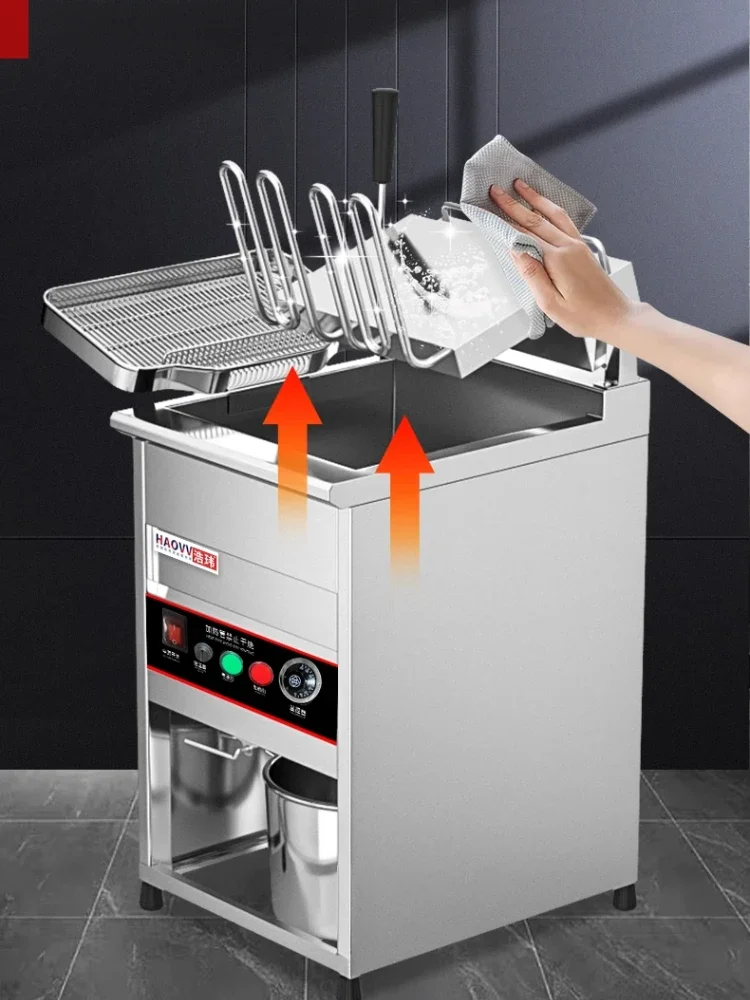 Fryer Commercial Large Capacity Temperature Control Electric Fryer Double Cylinder Skewers Fried Chicken Oil Vertical