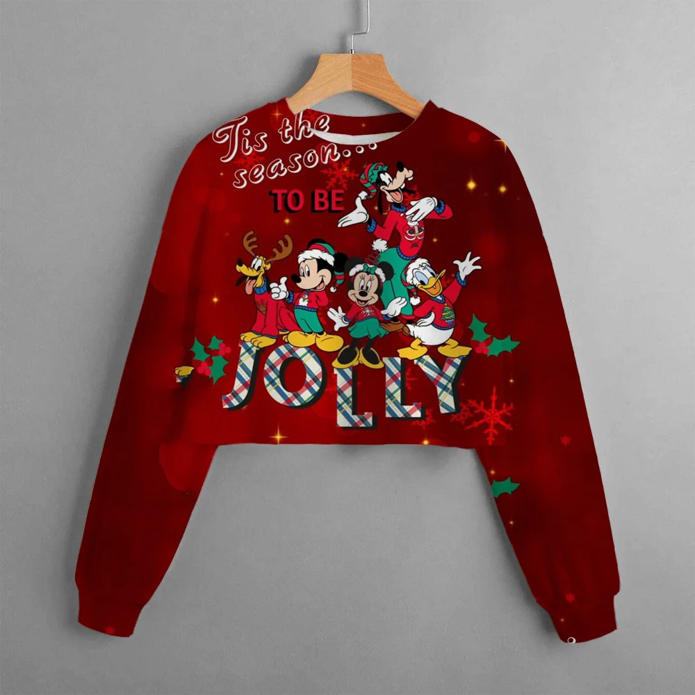 thumbnail image 1 of Suéter infantil de moda clásica de Disney Suéter infantil de primavera para niña Top con estampado de Mickey Mouse Feliz Navidad, 1 of 4