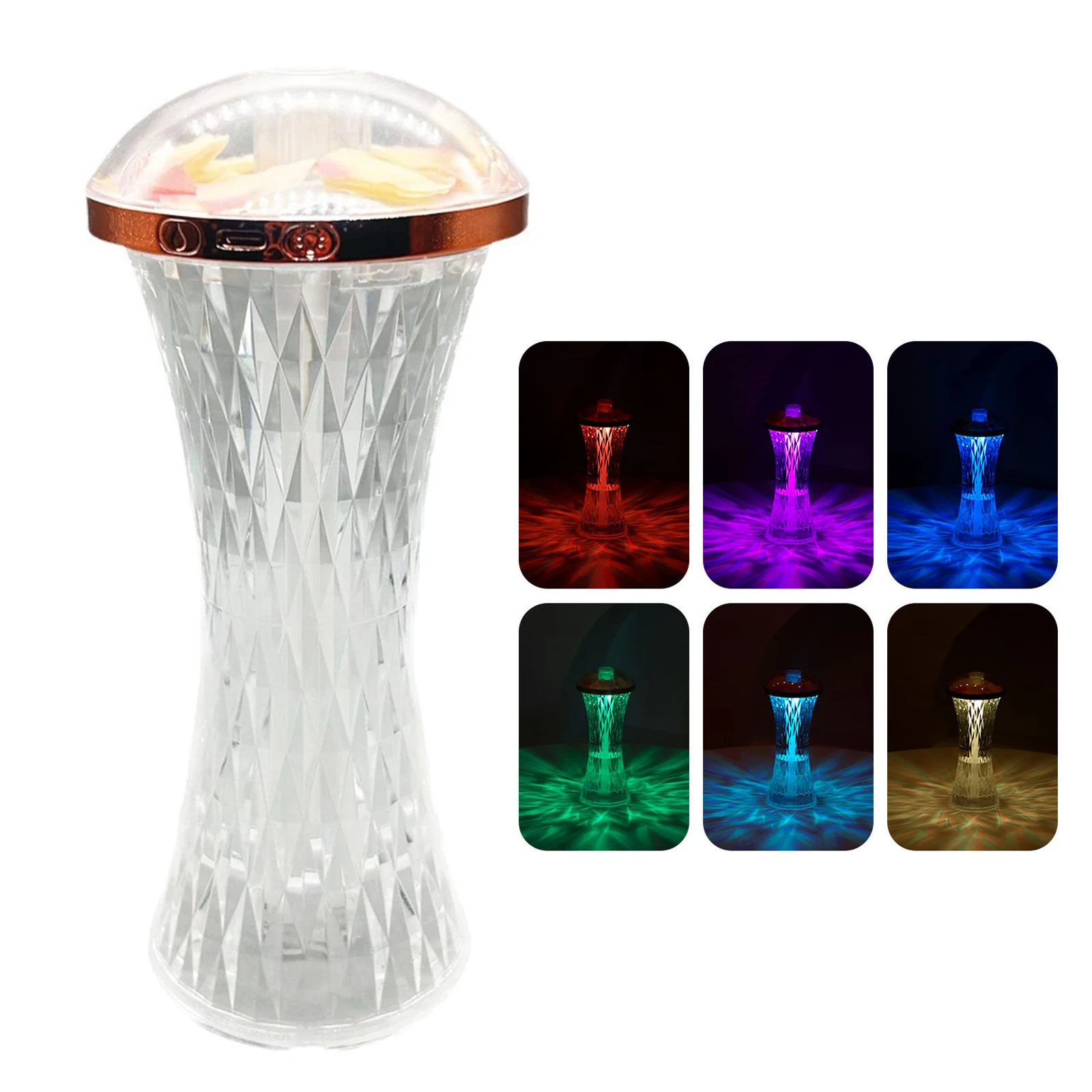 

Crystal Ambient Light for Bedroom Usb High Capacity Humidifier Colorful Breathing Gradient Light for Desktop Decorations