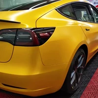 Car Vinyl Film PET Matte Metallic Yellow Vinyl Wrap Auto Modification Self Adhesive Car Body Film Decoration Sticker Accessories 5