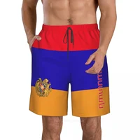 2023 Summer Polyester Armenia Country Flag 3D Printed Men's Board Shorts Beach Pocket Running Summer Pants 2