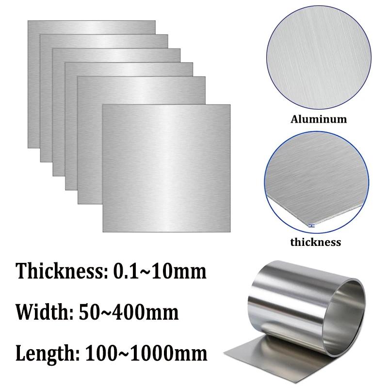 1pcs Aluminium Metal Sheet Thickness0.1~10mm Aluminum Flat Plate Aluminum Sheet DIY material lasers cutting frame metal plate