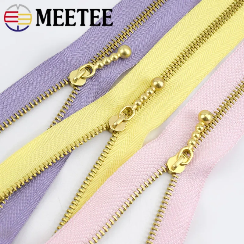 10Pcs Meetee 3# 12/15/20cm Gold Metal Zippers Close-end Zip