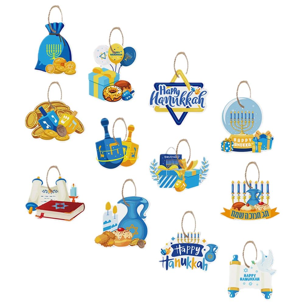 

Hanukkah Cards Pendant Home Decor Hanging Ceiling Sign Paper Hanukkah Party Ornaments Decorate Card Pendant Decorations