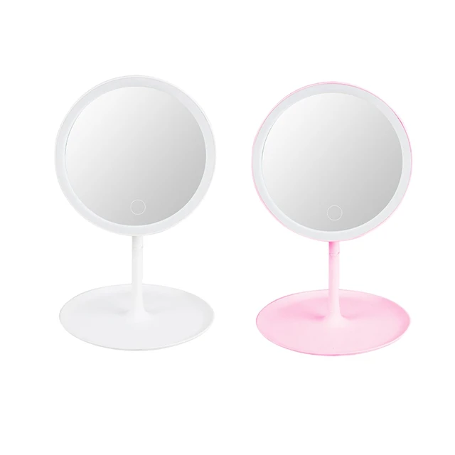 Miroir de maquillage avec lumières LED, luminosité réglable USB