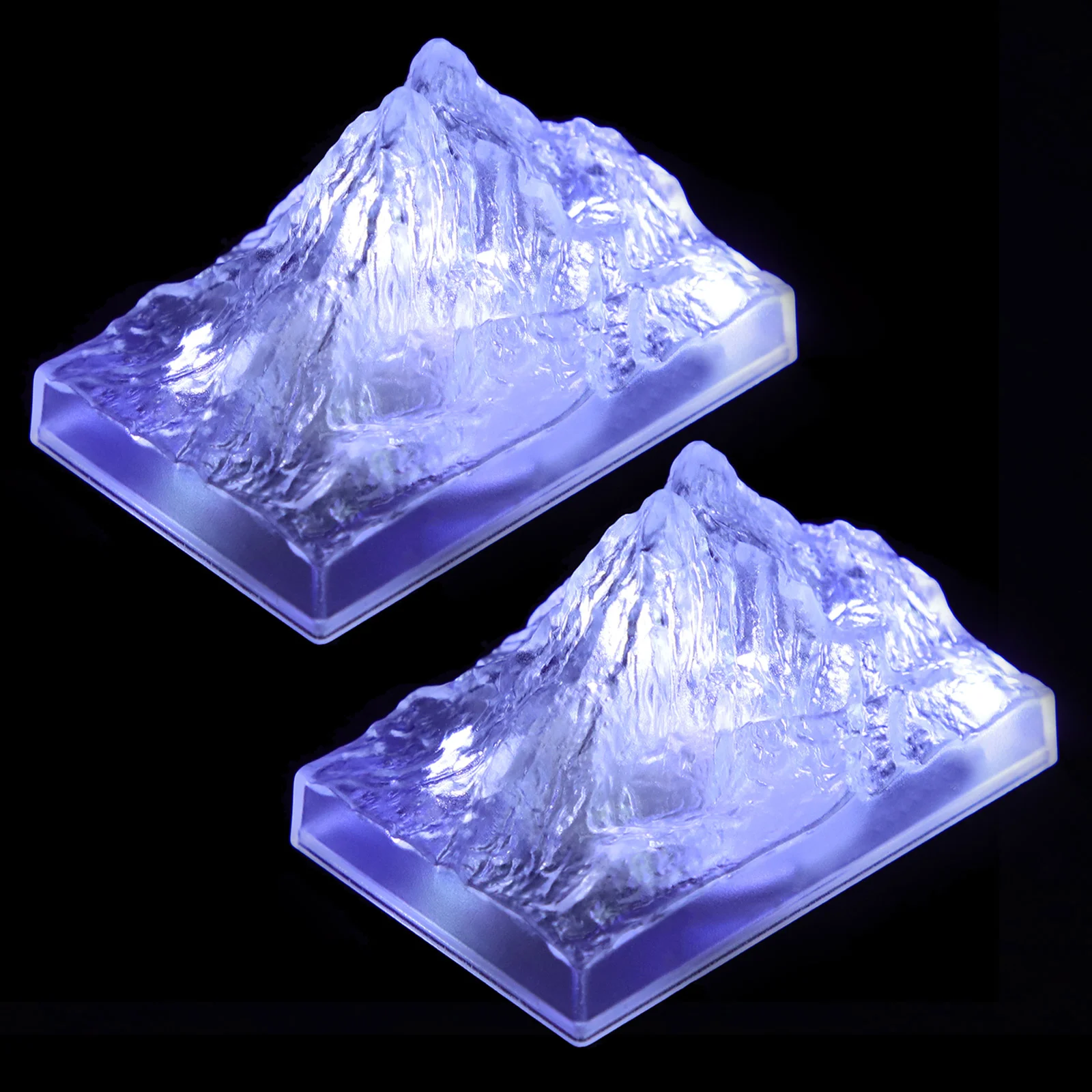 

2 Pcs Christmas Snow Mountain Night Light Bedside Table Lamp Decorative Decorate