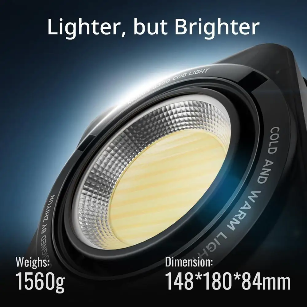 ZHIYUN MOLUS COB LED 라이트, 2700K-6500K 앱 제어 사진 조명, 500W 비디오 조명으로 오버 클로킹 가능, G300, 300W
