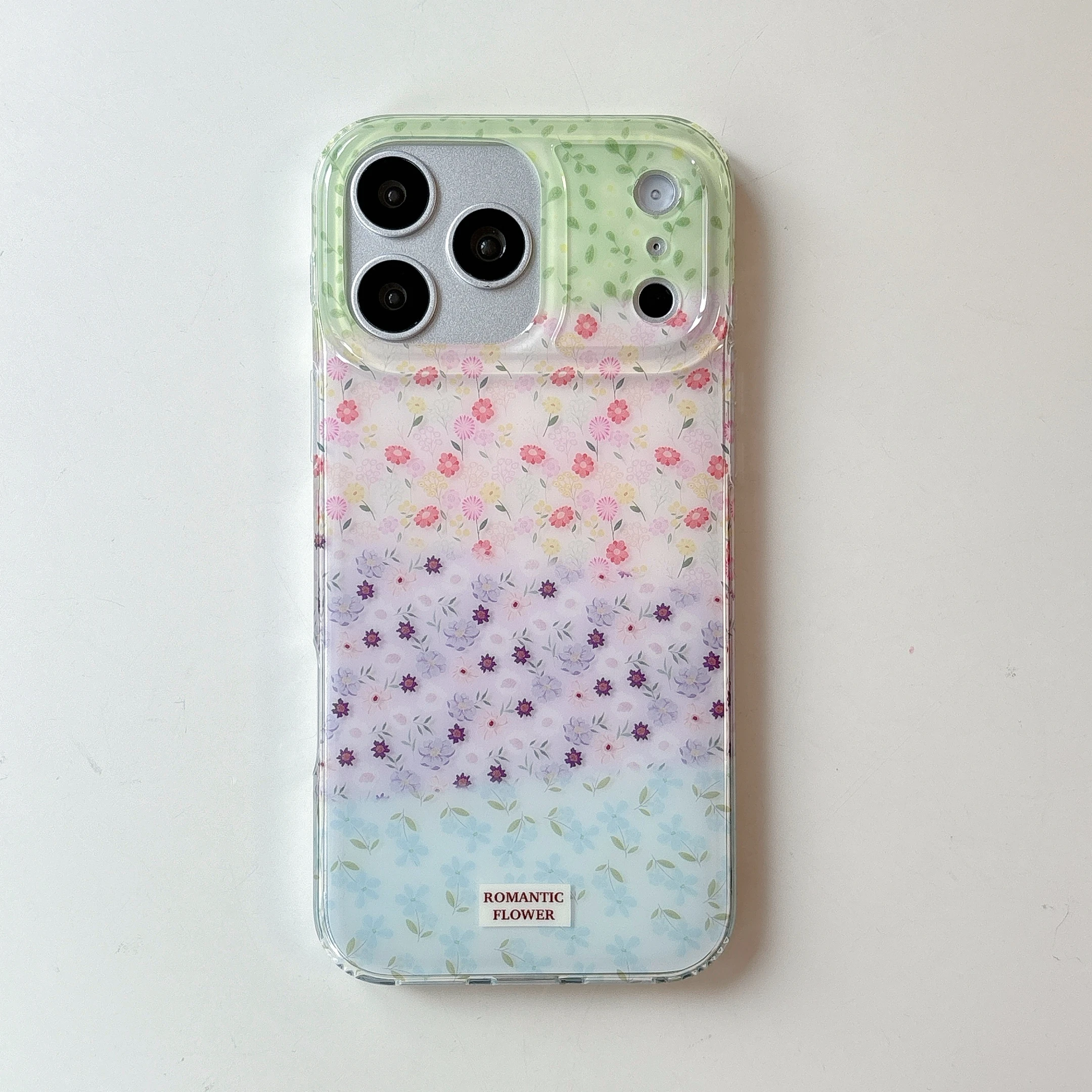 Romantic Floral Gradient Pastel Flower Print Minimalist Phone Case Back Cover