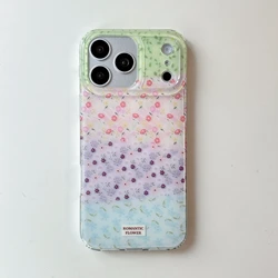 Romantic Floral Gradient Pastel Flower Print Minimalist Phone Case Back Cover - iPhone 15 (1)