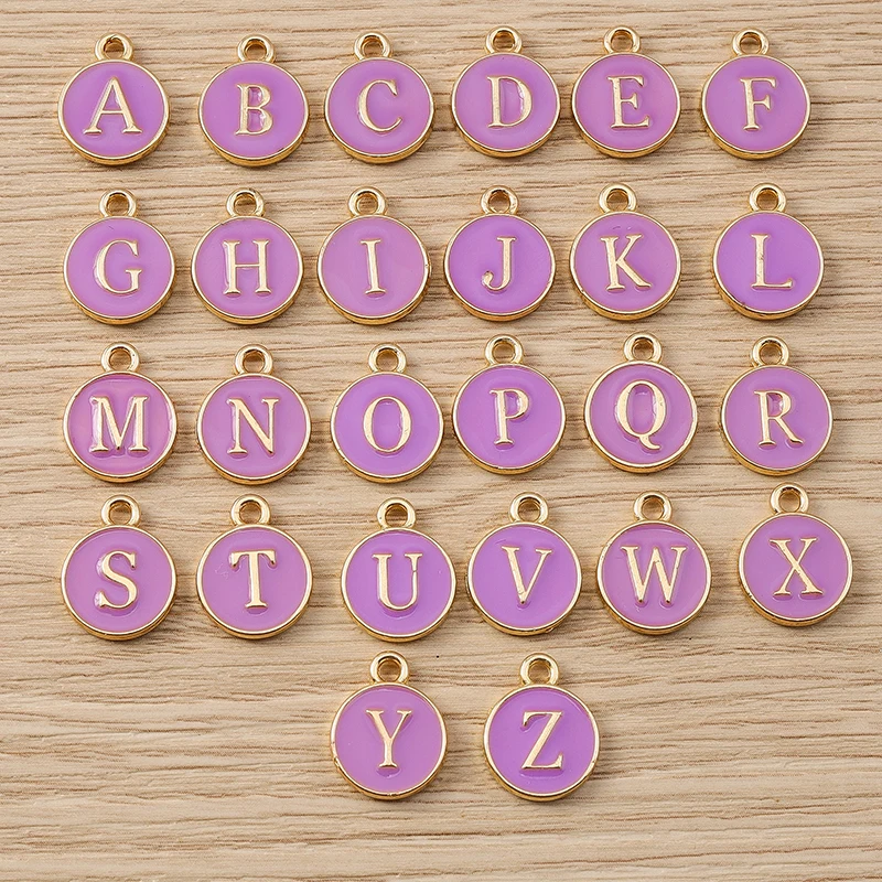 10 Stück niedliche, bunte Alphabet-Anhänger mit 26 Buchstaben von A bis Z für die Schmuckherstellung, Halsketten, Ohrringe, DIY-Bastelzubehör – Detail 10