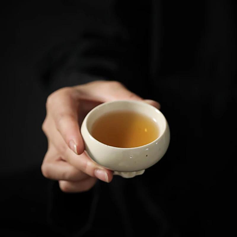 Zen Ceramic Teacup Travel Personal Heart Sutra Meditation Tea Cup Bowl Master Cup Household Ceremony Teaware Gifts