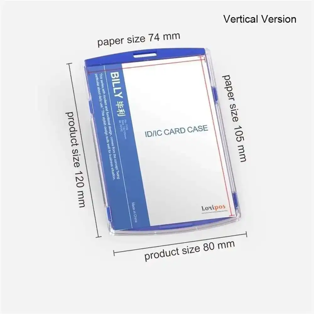 Id Acrylic Case Business Card Holder Employee Badge Company Supplies (large Puls Size 105*74mm)