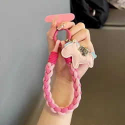 Elegant Leather Horse Pendant Phone Lanyard with Sturdy Wrist Strap Keychain (Style4)