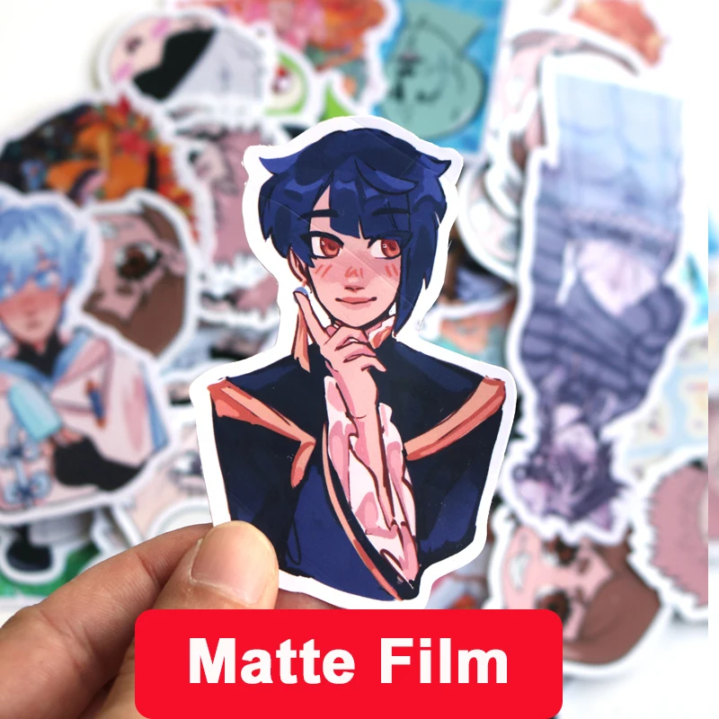 Custom Matt Stickers PVC Waterproof Film Vinyl Logo Cartoon Design Brand Decorate Laptop Cut Personalized Sticker for Business