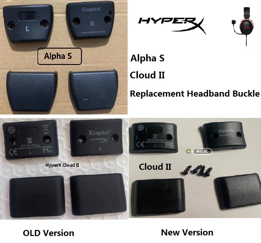 Plástico Dobradiça Fivela para Gaming Headconjunto Substituição Headband Almofada Peças de Reparo Hyperx Alpha s Nuvem ii