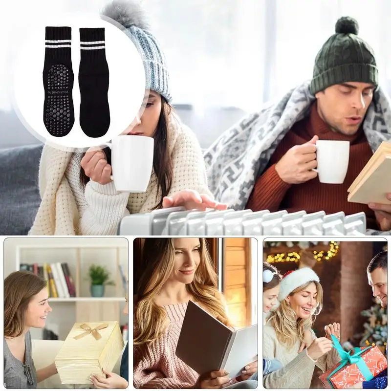 Yoga Socks Cotton Mid-tube Bottom Professional Silicone Non-slip Indoor Fitness Socks gym Floor Soft Dance Pilates Sports Socks