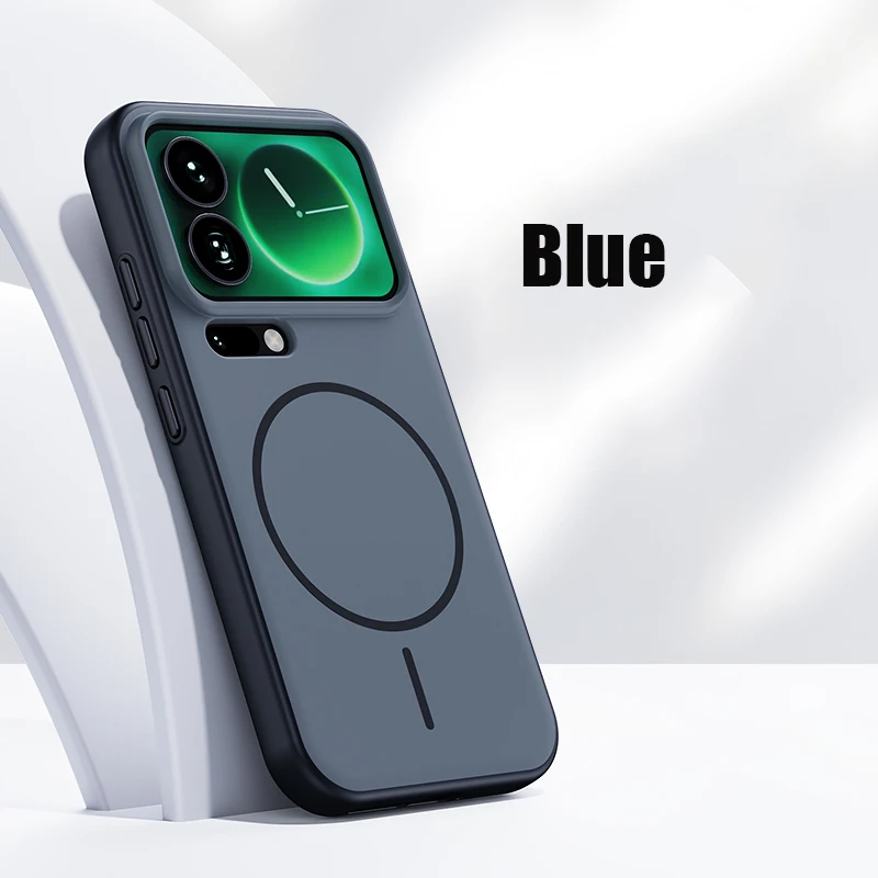 Solid Color Matte Skin Feel Shockproof Phone Case with MagSafe-Compatible Wireless Charging