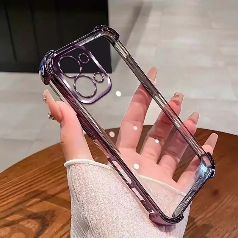 Enhanced Shookproof Silicone Phone Case with Plated Design