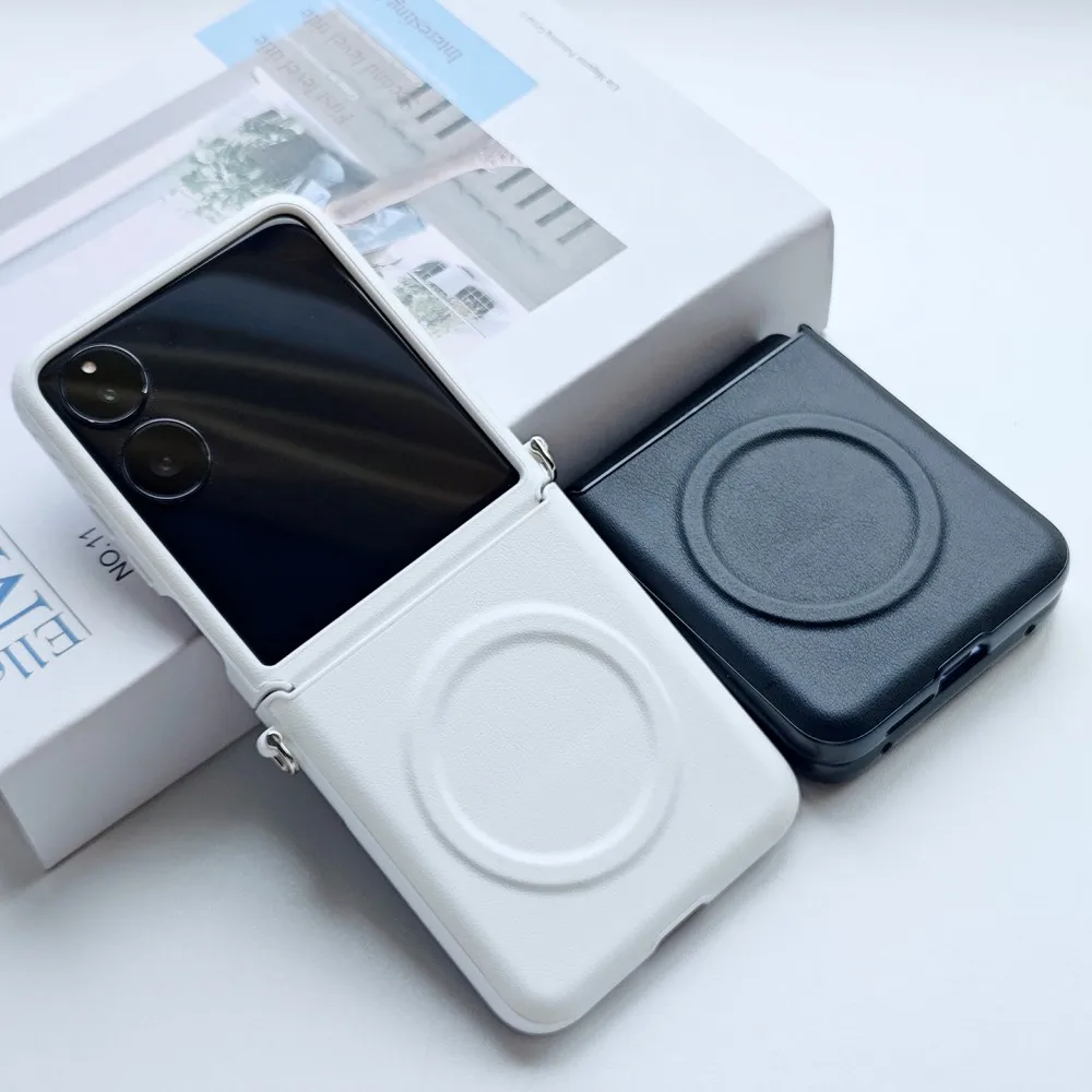 Luxury PU Leather Magnetic Wireless Charging Protective Case - Premium Back Cover