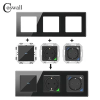 Alice Black Glass Touch Switch DIY Module WIFI / Zigbee Smart EU Wall Socket With PD 20W Type-C & A 2 USB Fast Charger - Image 2