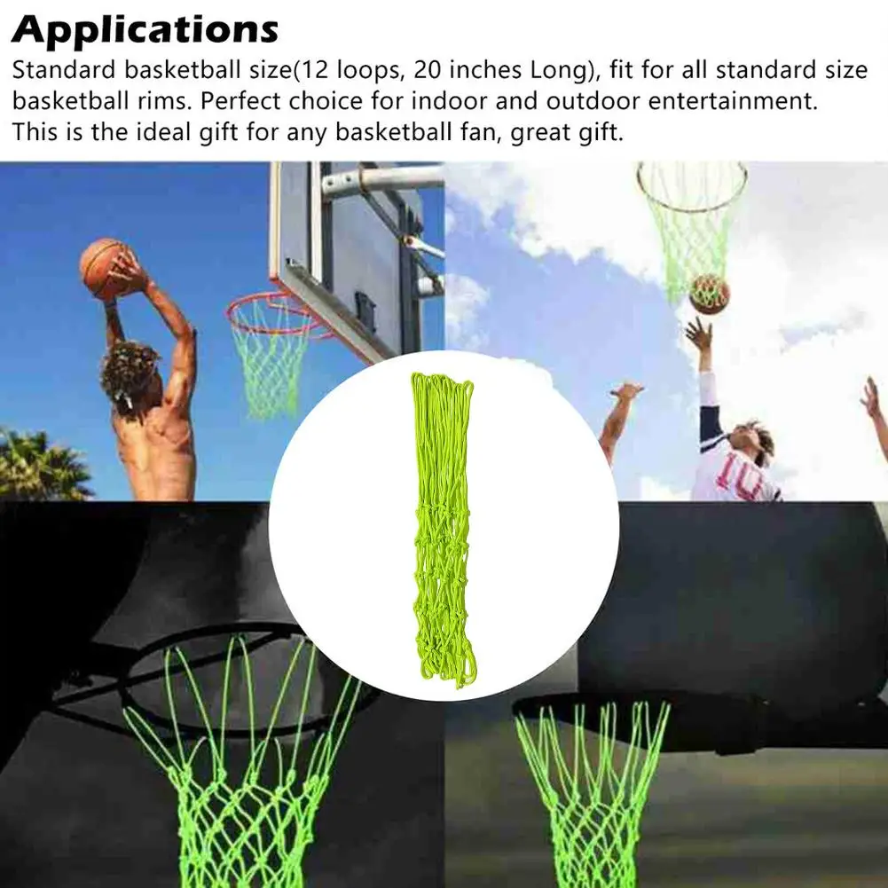 

1/2pcs Luminous Basketball Net Nylon Shoot Training For Kid Lightweight Universal Outdoor Sports Accessories H4L1