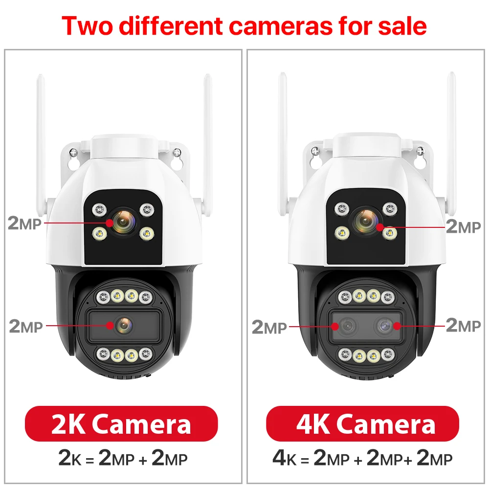 4K HD IP Camera 10X Zoom Security PTZ Speed Dome WIFI Wireless Wired Surveillance Outdoor CCTV Surveillance CamhiPro P2P