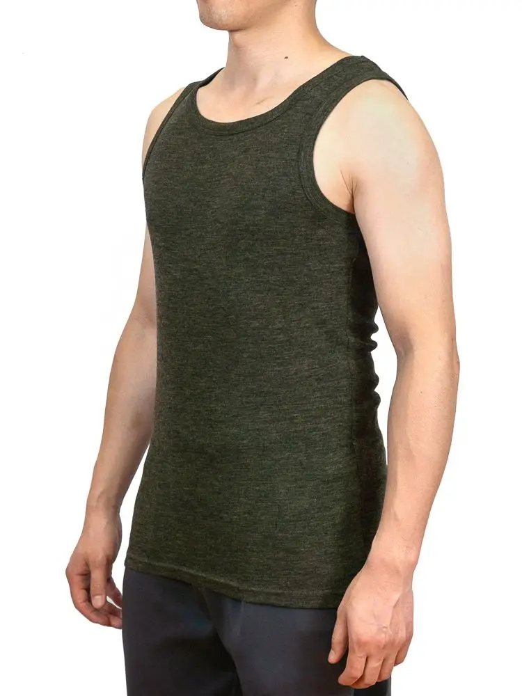 210GSM Rib100 Australia Merino Wool Vest Mens, Men's Merino Wool Tank