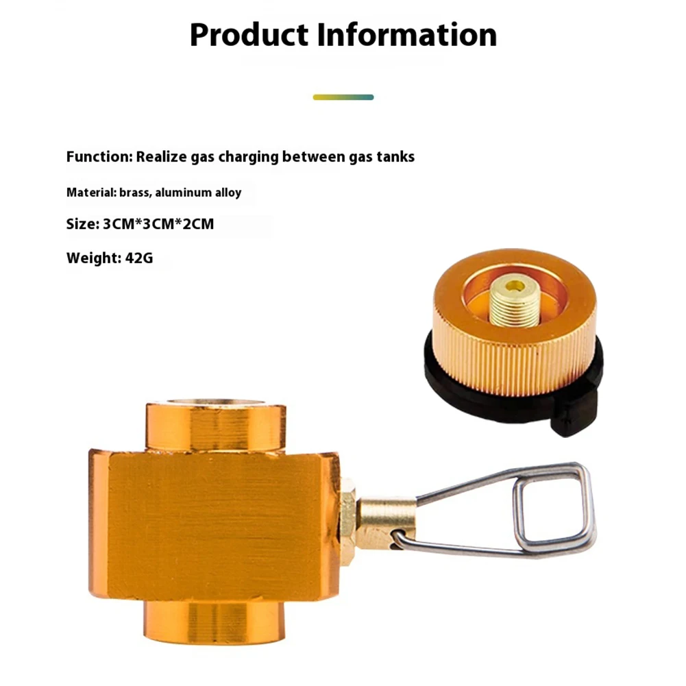 Gas Convertor Shifter Leakproof Refill Flat Tank Conversion Adapter Portable Gas Canister Refill Adapter for Outdoor Backpacking