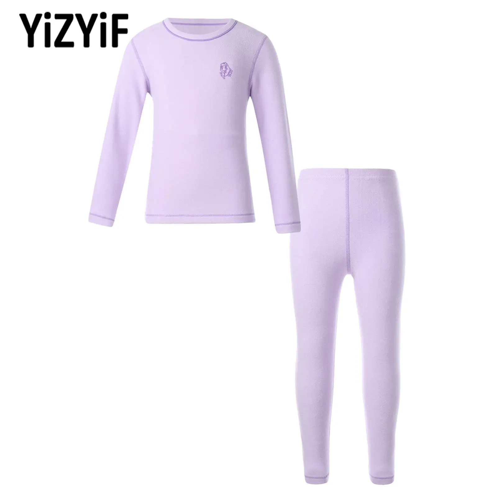 

Children Kids Sport Outfits Boys Girls Two-Piece Tracksuits Casual Long Sleeve Tops with Leggings Sets Fleece Thermal Loungewear