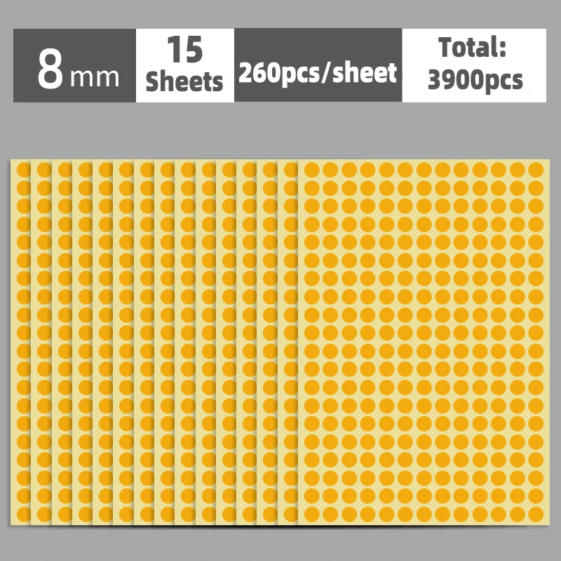 Colorful Multi-Size Self-Adhesive Dot Label Stickers - 15 Sheets for Versatile Organization and Decoration