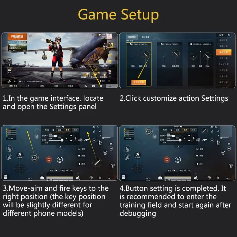 2pcs M9 Mobile Game Trigger Fire Button Shooter Controller Game Assisted
