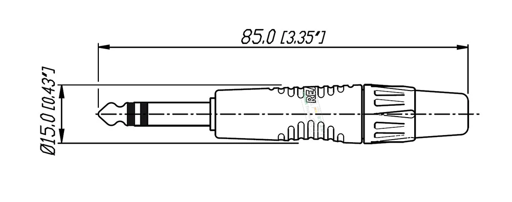 6,35 mm 2 3-poliger Stereostecker 1/4 Zoll Mono Headset Audio Mikrofon SolderRP3C-B RP2C TRS Lautsprecher Gitarre TS-Anschluss – Detail 5