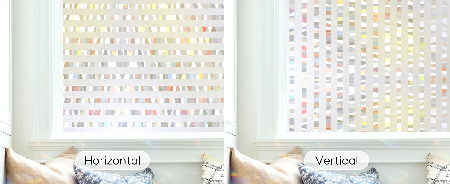 Description Picture 5 of itemRainbow Window Privacy Film Stained Glass Window Cling Non-Adhesive Removable Static Cling Decorative Window Sticker for Home