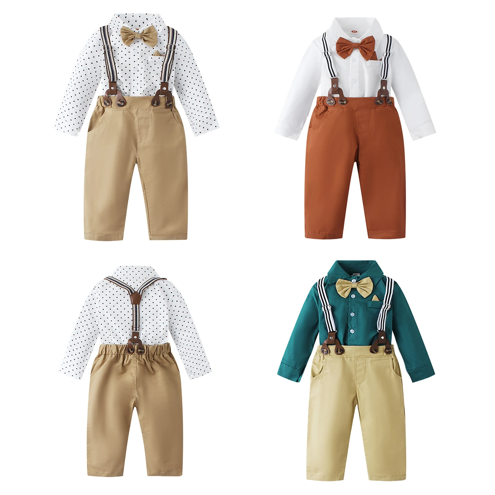 Kinder Jungen Gentleman Geburtstags feier Outfits Langarm Kleidung Sets für formelle Anlässe Hochzeit Babys Taufe formellen Anzug