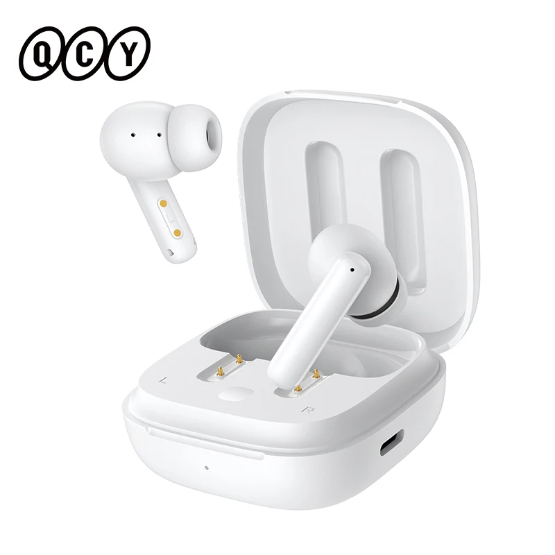 QCY T13 ANC Wireless Earphones Bluetooth 5.3 28dB Active Noise Cancellation Headphones 4 Mics ENC TWS Earbuds 68ms Low Latency